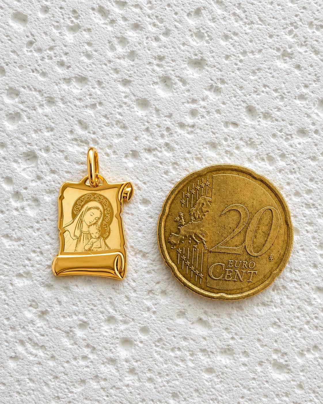 Rodium - Goldene Anhänger, 14 Karat (585) Goldene Medaille, für Frauen und Mädchen, Charms für Halskette, Kettenanhänger für Goldschmuck