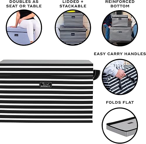 Miniatura 3 de SCOUT Rump Roost LG - Contenedor de almacenamiento grande con tapa con asas, plegable, apilable, se dobla como asiento o mesa, soporta 90 libras