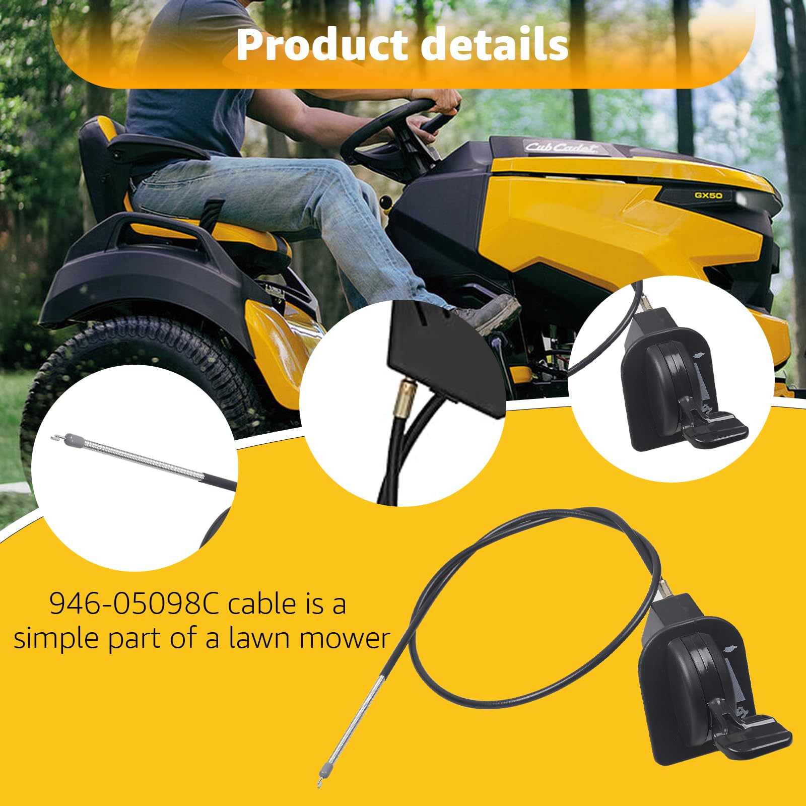 Throttle Cable Lawn Tractor Throttle Cable 946-05098C For XT1-LT46