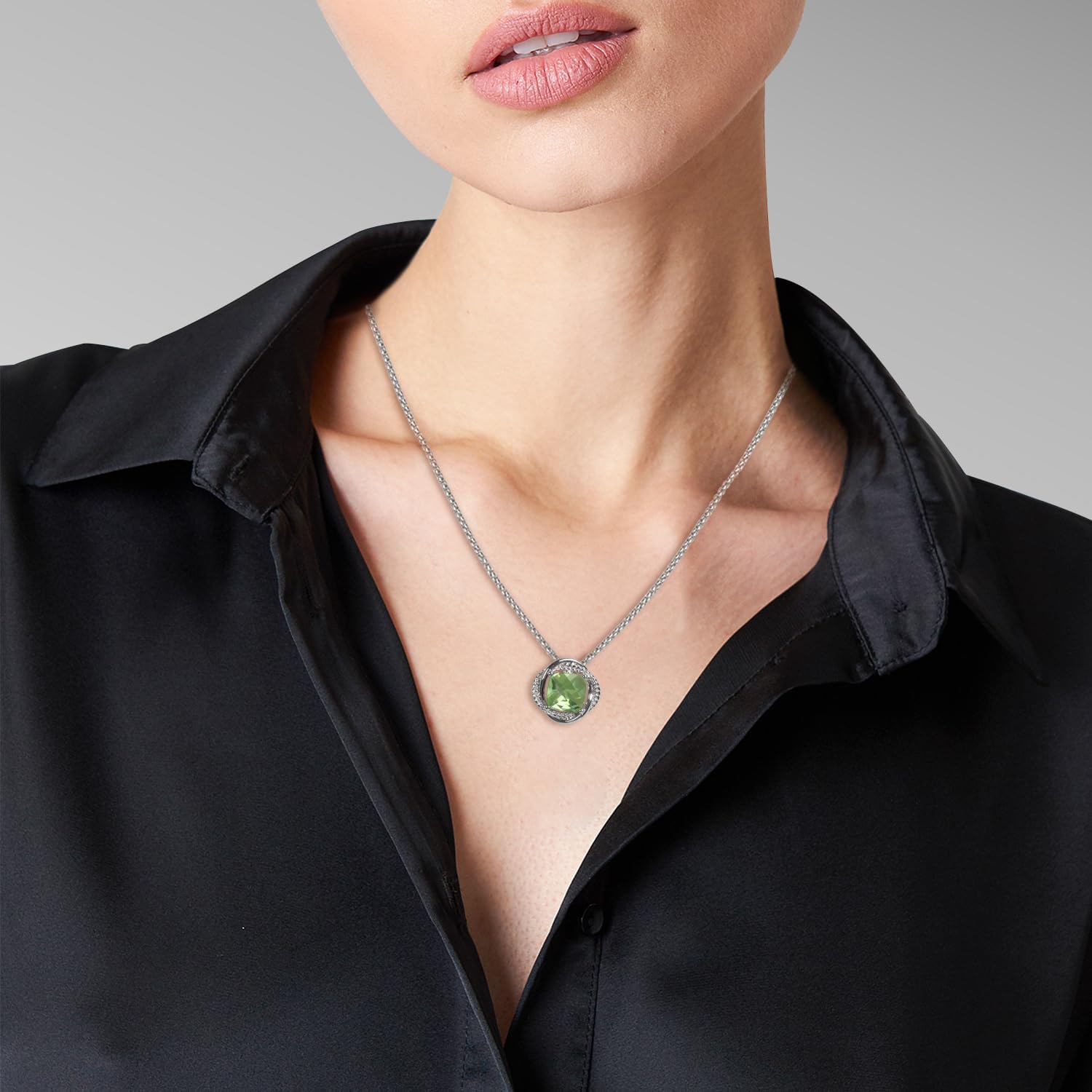 Designer Jewelry Inspired 11MM Cubic Zirconia Pendant Necklace for Women Fashion Clothing Accessory