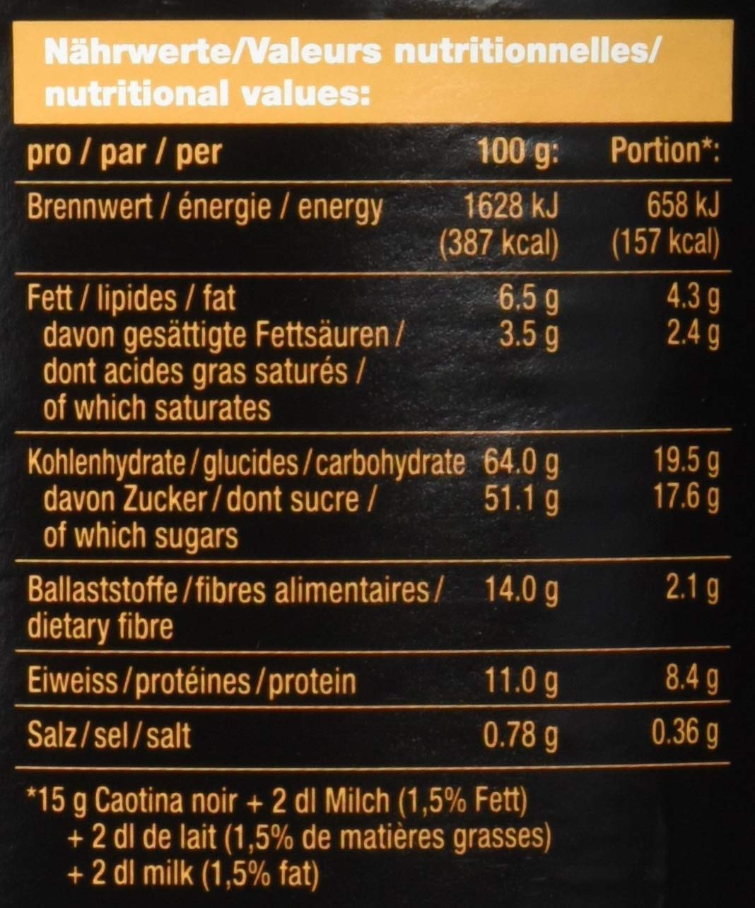 Caotina Noir Zartbitter Dose 500g, 6er Pack (6 x 500 g)