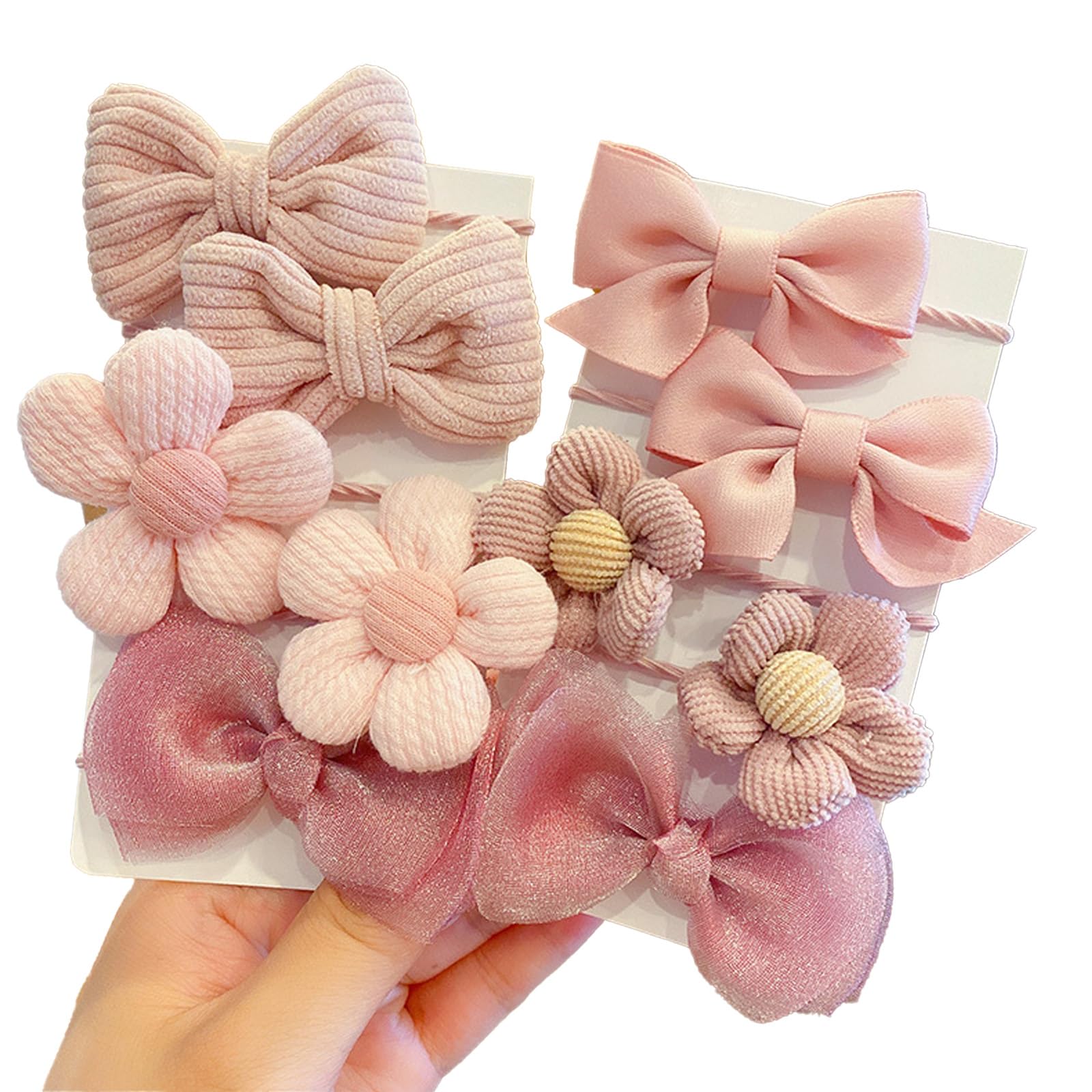 10 Elastici Capelli Con Fiocco Rosa - Fermacoda Per Donne, Ragazze E Bambine - Foto 7