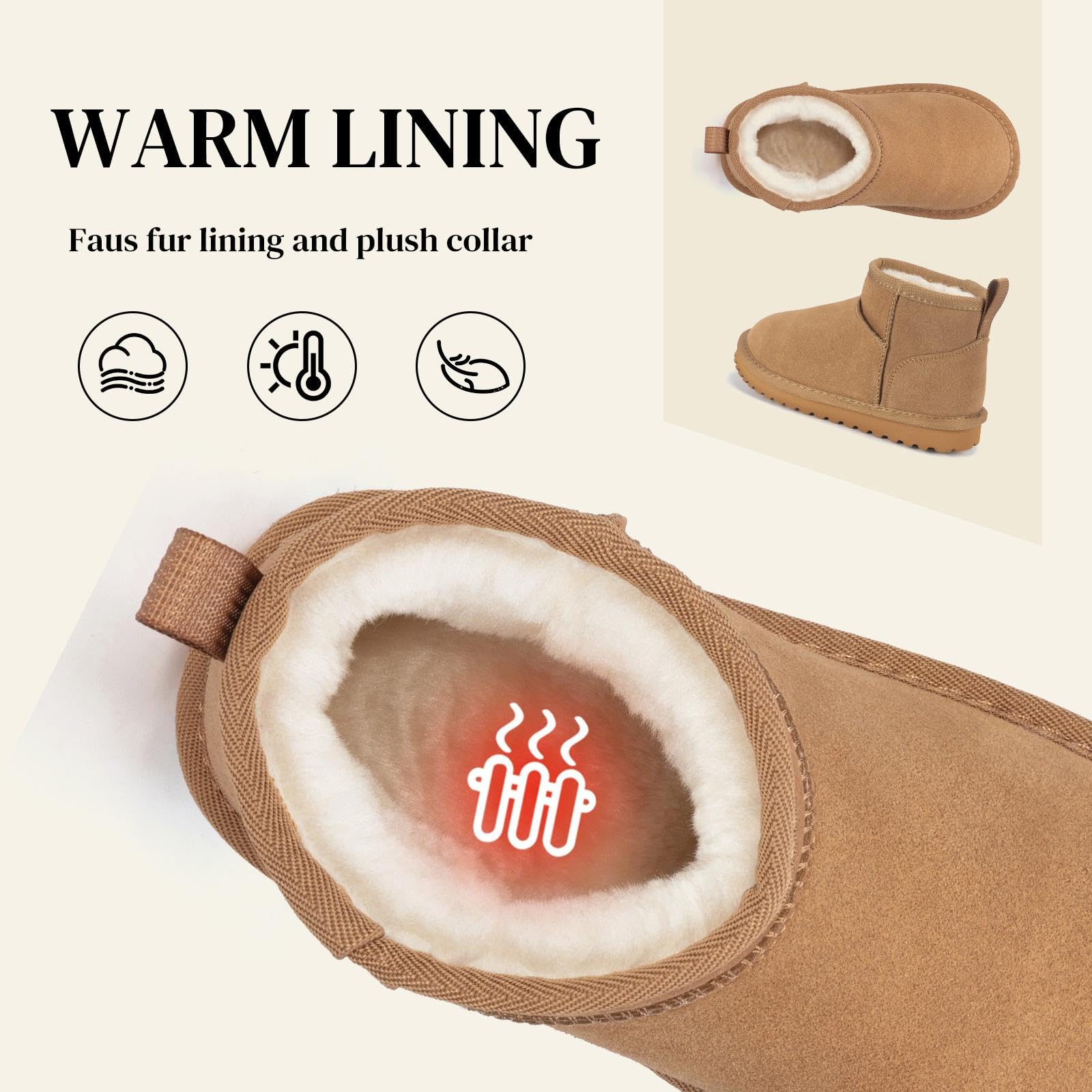 Mishansha Bambini Stivali da Neve Antiscivolo Stivali Invernali Caldi Bambino Bambina