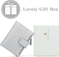 Vista 7 de FALAN MULE - Cartera de cuero auténtico para mujer, pequeña, plegable y compacta, con bloqueo de interferencia de radiofrecuencia (RFID)