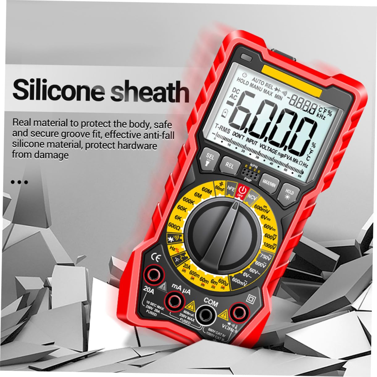 Gatuida High Precision Digital Multimeter Voltage Detector Electrical Tester with Non-Contact Voltage Detection Backlit Display Pocket Multimeter Resistance Continuity Diode Testing