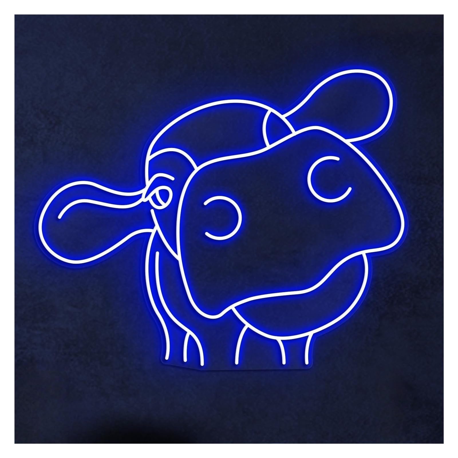 RONGCH Hanging Art Neon Signs Cow Head Neon Sign, Suitable for Farmhouse Home Decor with Brightness Adjustable 43cm(B)