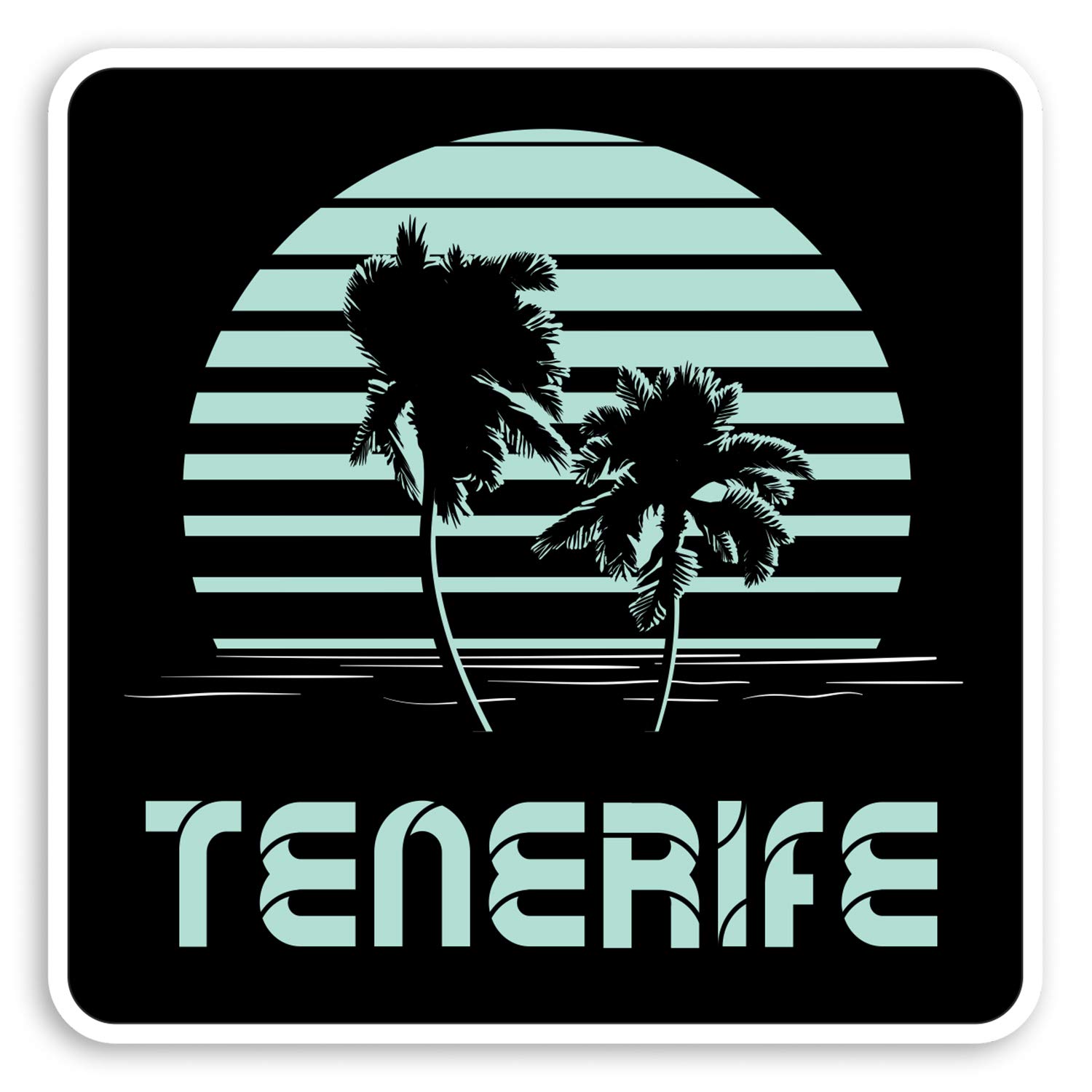 Destination Vinyl Ltd Multi 2 X 10Cm Tenerife Spain Vinyl Stickers - Blue Travel Luggage Sticker #31323 (10Cm Wide)