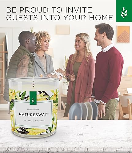 Miniatura 5 de Stillwater Bath and Body Naturesway Vela perfumada eliminadora de olores de vainilla francesa para el hogar, no tóxica, de larga duración, vela de