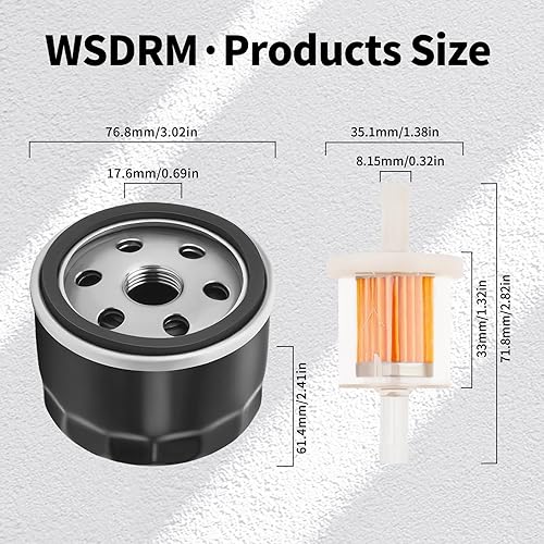 Miniatura 2 de 49065-7007 49065-0721 Filtro de aceite para Kawasaki FX600V FR691V FR730V FR651V FR600V FX600V FS691V FS651V BS 492932 492932S 492056 695332 37.8 in