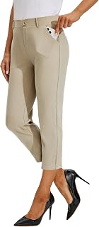 Willit Women's Capri Pants Dress Yoga Work Capri Slacks Stretch Office Business Casual Pants High Waisted 21"