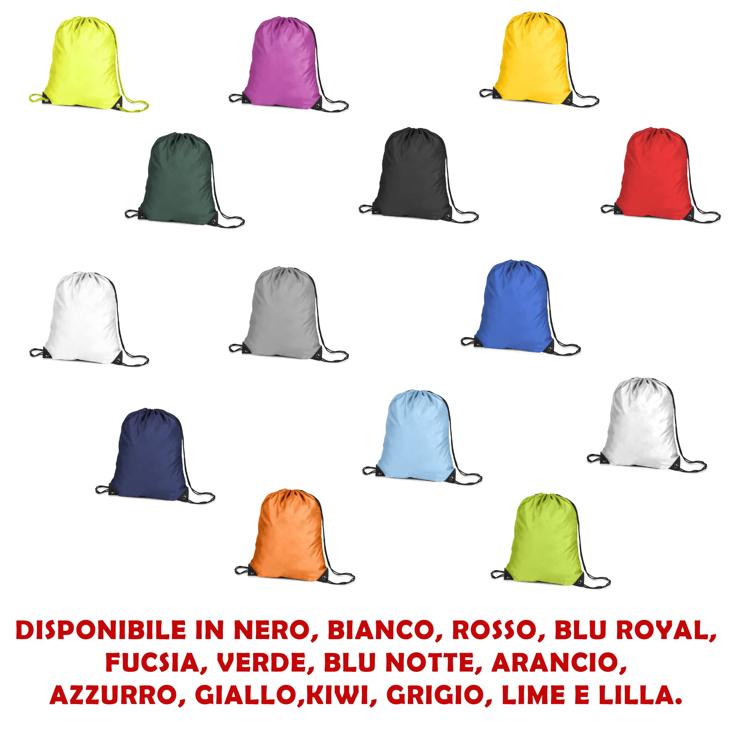 50 Sacchi Borsa Zaino City Bianco Non Stampato cm 33X42