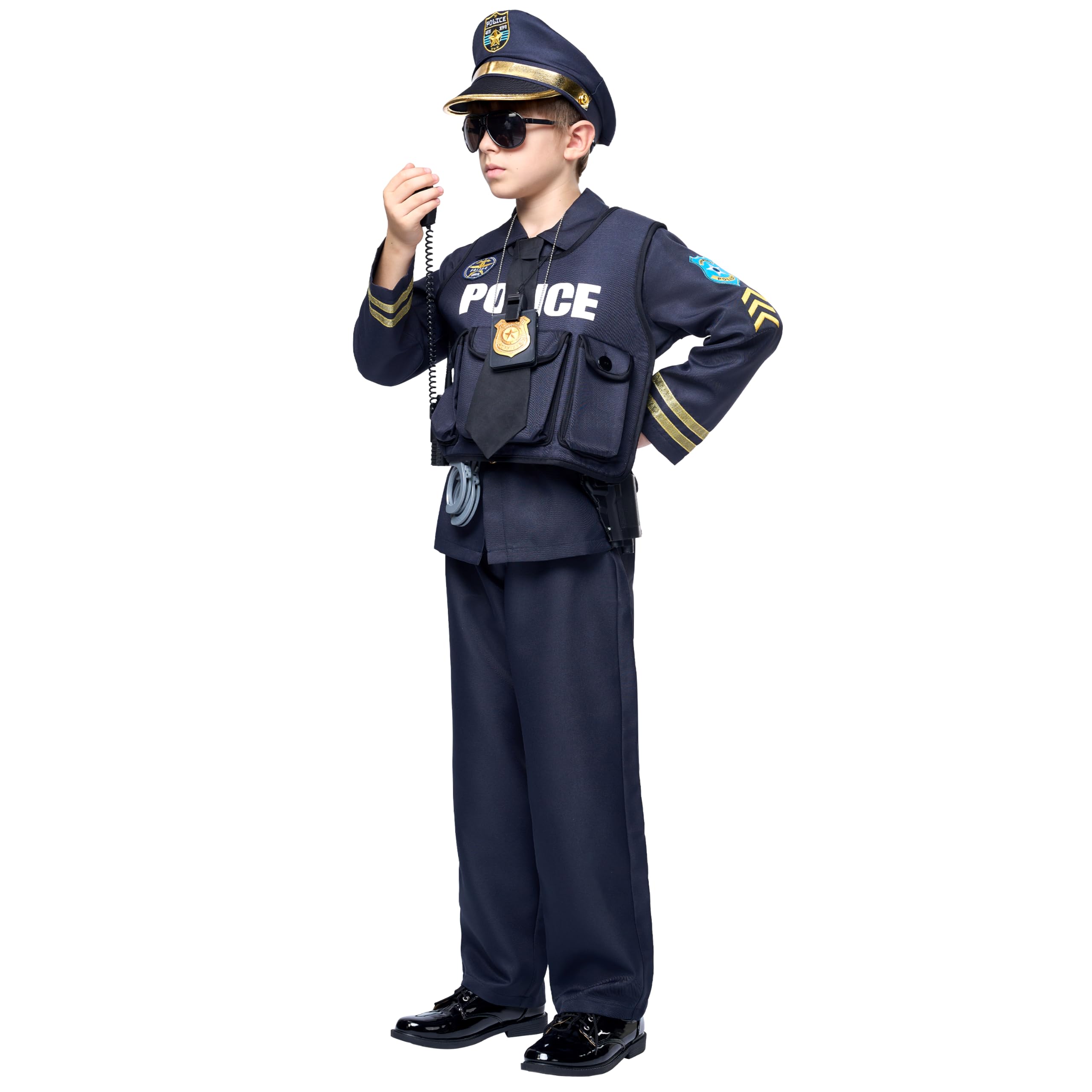 Spooktacular Creations Bambino Ragazzo Costume di polizia scuro stile premium