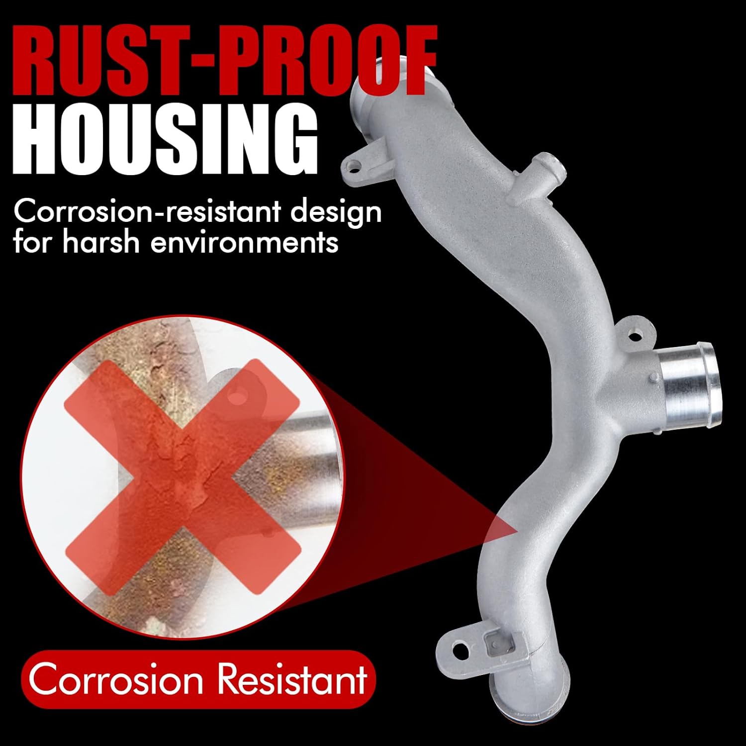 MITZONE Upgraded Coolant Pipe Water Outlet Compatible with 2010-2023 Land Rover Range Rover (Sport) LR4 Discovery Range Rover Velar Jaguar XJ XF XE F-Type F-Pace 3.0L 5.0L Supercharged