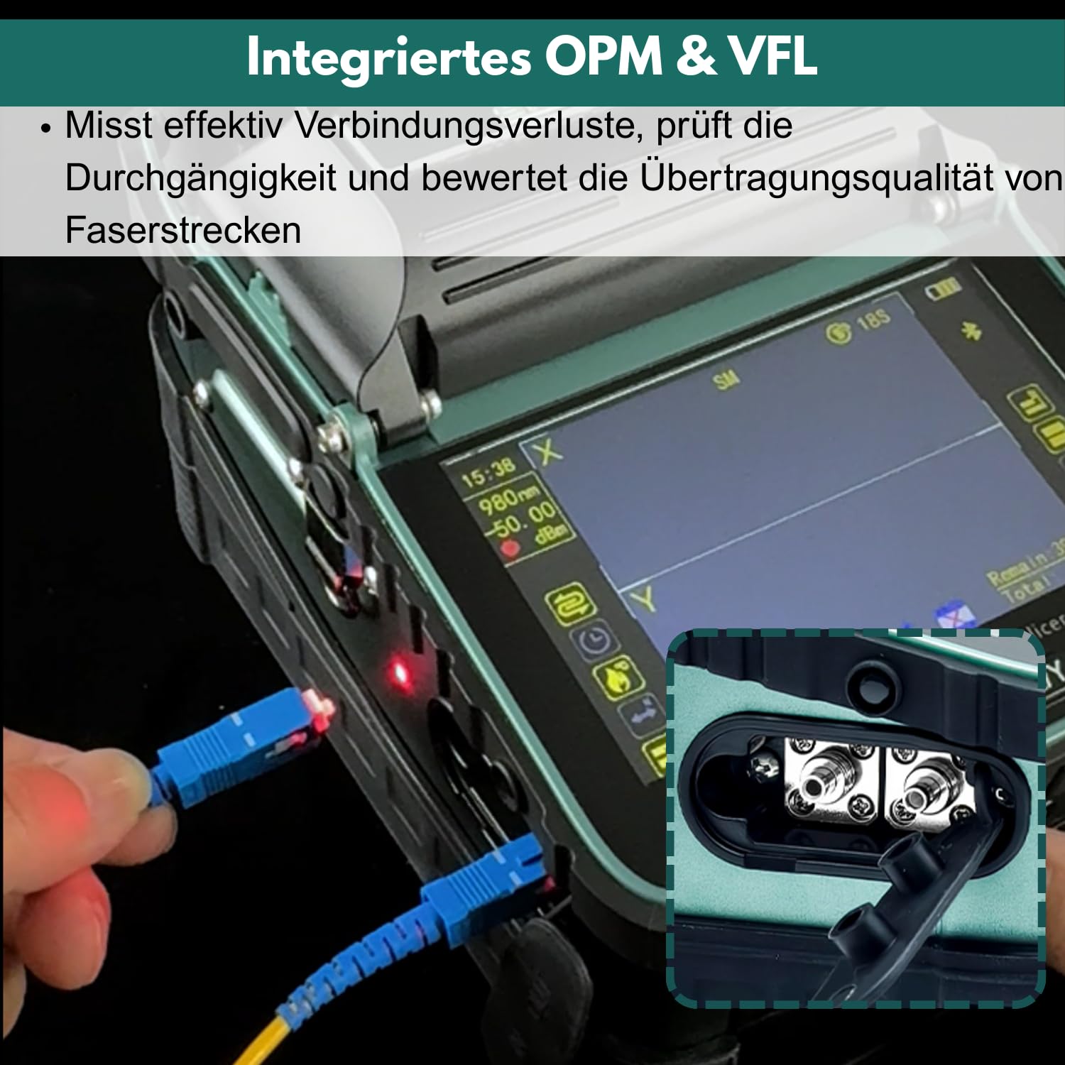 AI-6A+ Glasfaser Spleißgerät Touchscreen-Version Fusionsspleißgerät Fusion Splicer Kit Kernaligner mit 6 Motoren, OPM/VFL | 8s Spleißzeit, 18s Schrumpfzeit | Für SM/MM/DS/NZDS