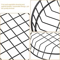 Vista 3 de Veemoon Cesta ovalada de alambre de metal: 2 cestas de alimentos reutilizables para servir recipientes decorativos para sándwich para almacenamiento