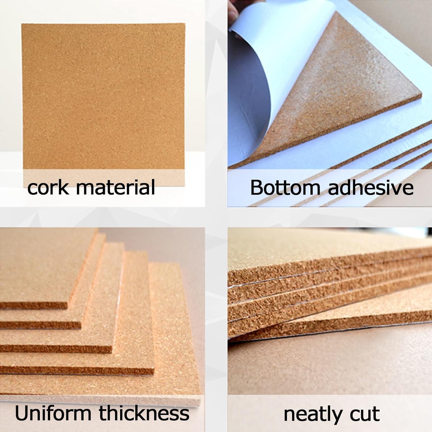 Cork Board Cork Board Roll, Cork Tiles Cuttable Cork Roll Liner,Quick Installation for Office & Home Decor (Color : Brown, Size : 30pcs)