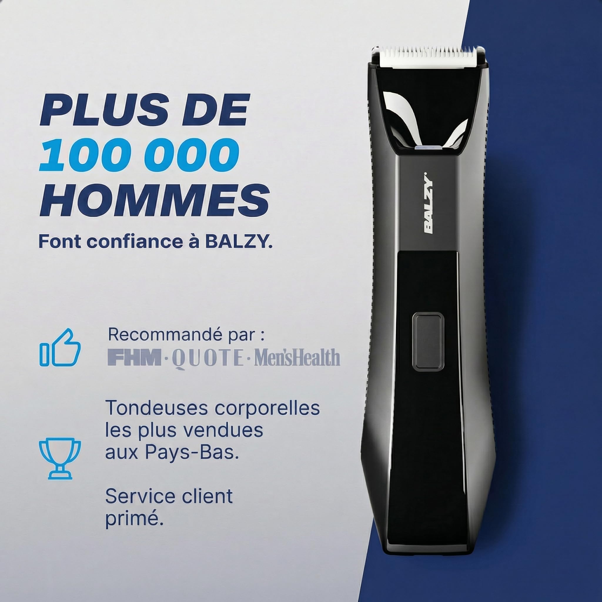 BushBuster 3.0 - Tondeuse de Corps pour Hommes - Tondeuse Parties Intimes - Bodygroomer pour Sous la Douche - Sans Fil - Noir