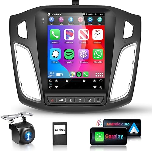 4Core+64G para Ford Focus 2012 2013 2014 2015 2016 2017 2018 Radio estéreo de coche con Carplay inalámbrico Android Auto, WiFi 9.7 pulgadas 1080 p