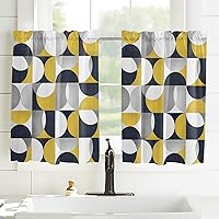 Vista 117 de Cenefa de cocina para ventanas, Día de la Independencia, pentagrama, textura de arpillera a cuadros, semitransparente, con bolsillo para barra