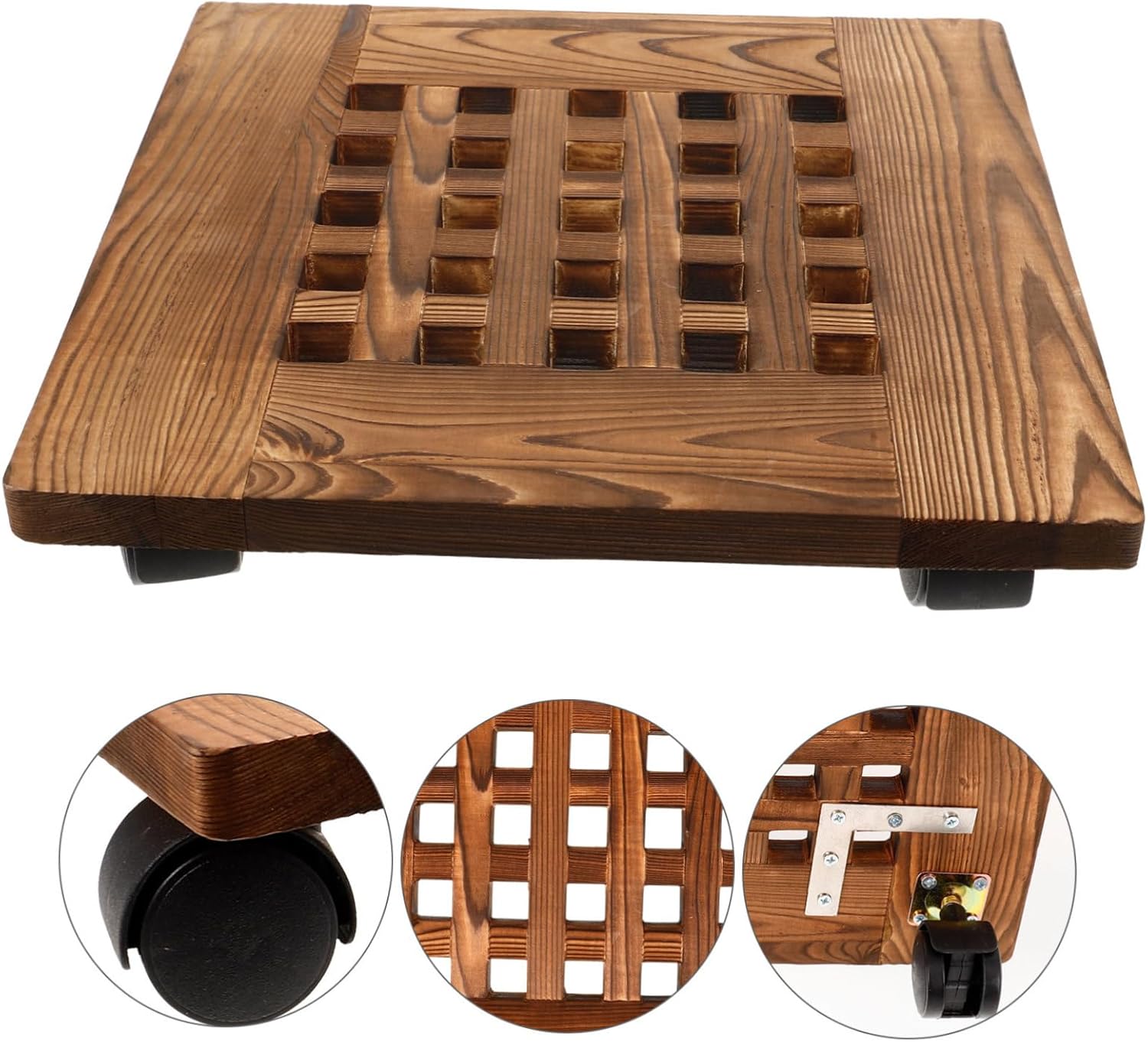 Planter Tray Wheels Flowerpot Holder Rollers Planter Stand Wheel for Easy Plant Repositioning