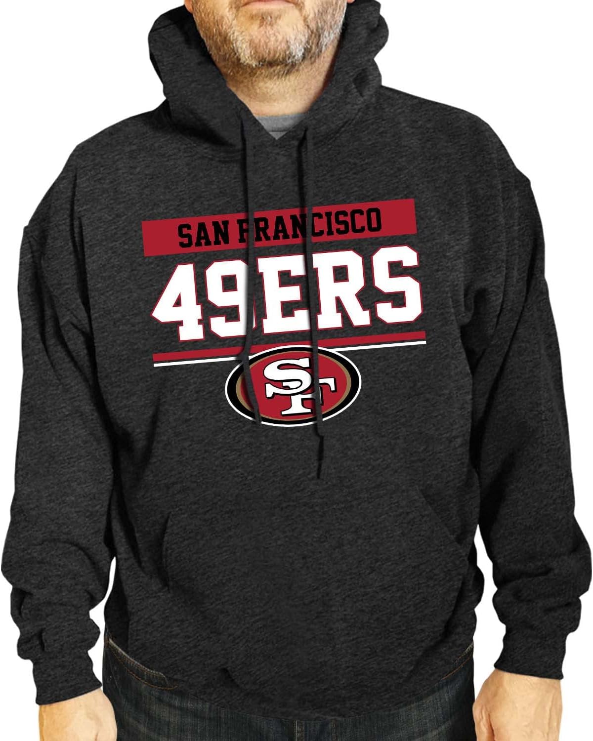 Team Fan Apparel NFL Adult Gameday Charcoal Hooded Sweatshirt - Cotton & Polyester Blend - Stay Warm and Represent Your Team