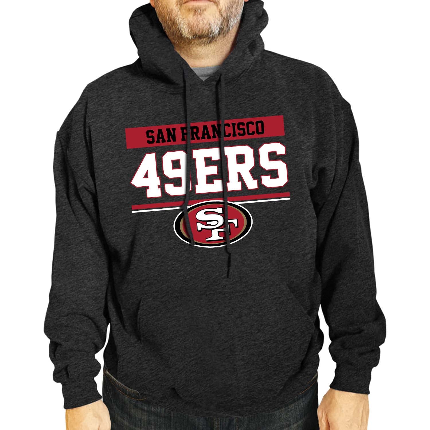 Team Fan ApparelNFL Adult Gameday Charcoal Hooded Sweatshirt - Cotton & Polyester Blend - Stay Warm and Represent Your Team