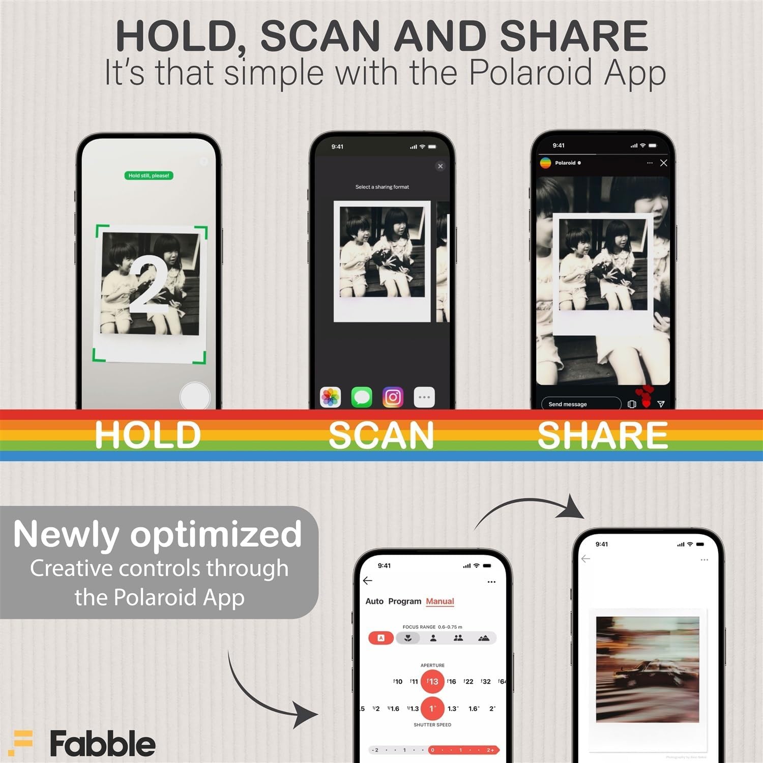 Polaroid Flip Instant Camera Black Bundle with Color i-Type Film (8 Photos), Hard Protective Case, 6ft USB Type-C Cable, and Grey Microfiber Cleaning Cloth