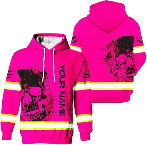 Camisa de calavera de color de alta visibilidad para hombres y mujeres, camisas de seguridad, ropa de trabajo para corredor, trabajador, patriótico