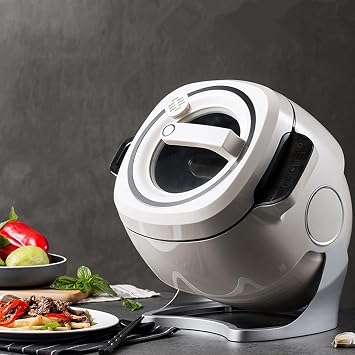 6L Automatic Cooking Machine, Commercial Cooking Pot, Electric Stir Fry Machine, 360 Rotating & All-Round Heating, for Stir Frying, Stewing,220V/2KW