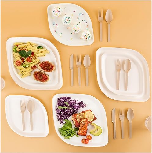 Miniatura 2 de Pickytarian Eco Friendly Disposable Tableware - Stylish, Sturdy, Compostable Dinnerware Set for Party, Shower, Wedding, Etc