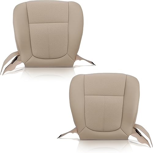 AUTOKAY Funda de asiento perforada para conductor y pasajero para Ford F150 F250 Lariat 2011-2016 - Bronceado