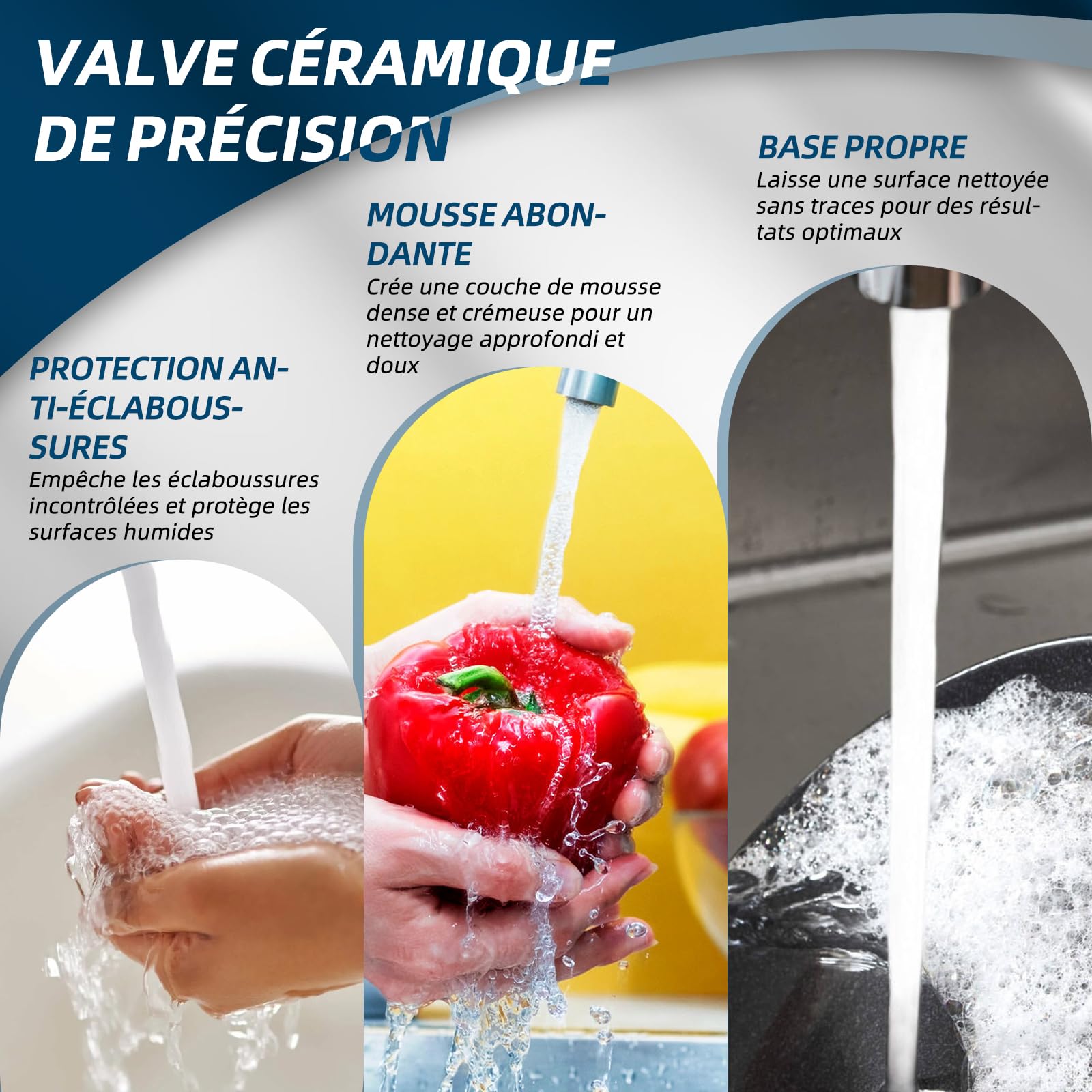 Robinet de baignoire monté en saillie - Mitigeur monocommande avec bec de douche 1/2" - Surface chromée (moderne)