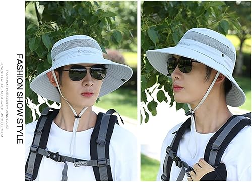 Miniatura 2 de Sombrero de malla al aire libre sombrero de ala ancha protección solar UV Boonie sombrero pesca senderismo sombrero