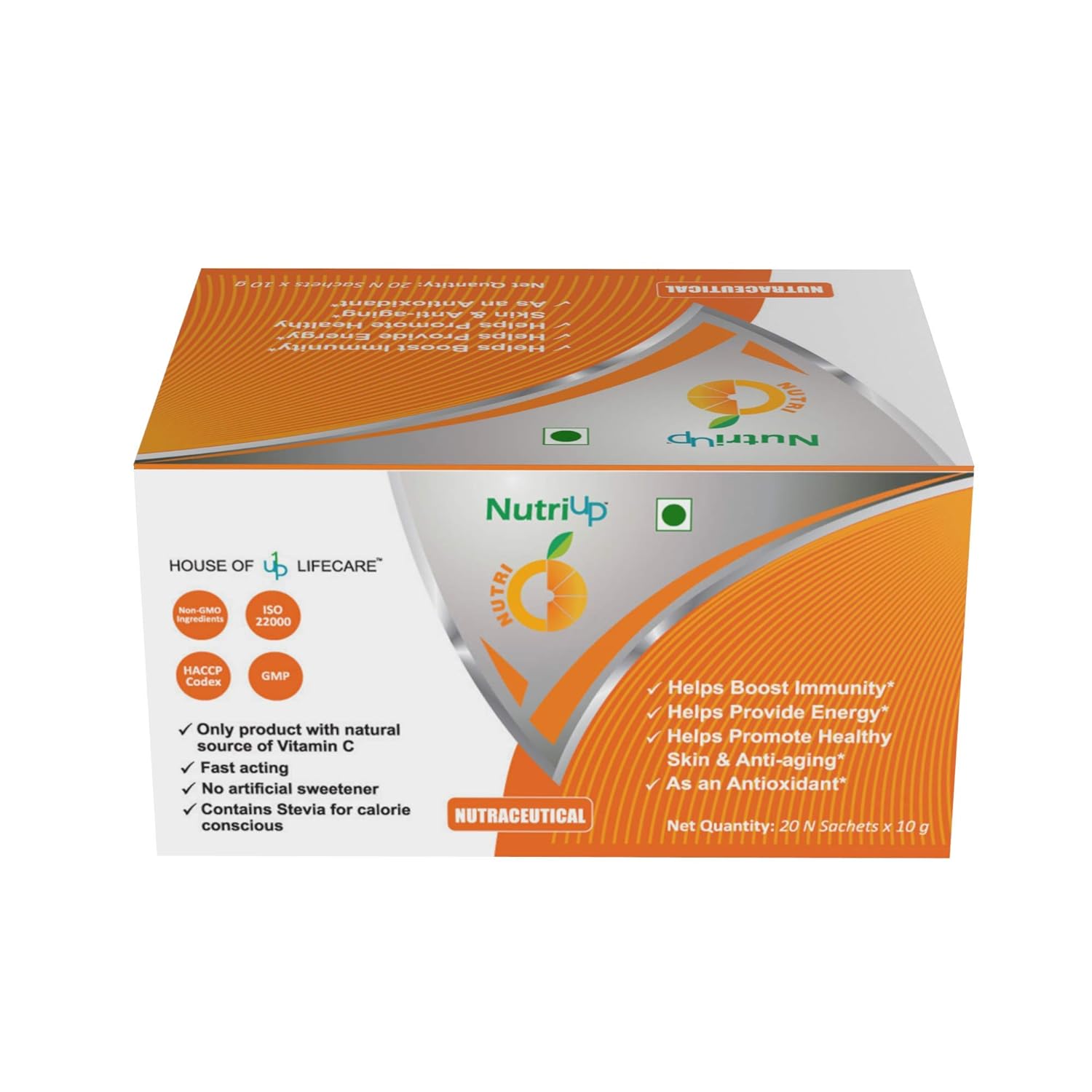 Nutriup Vitamin C Energy Drink Powder With Natural Extracts Of Acerola Cherry,Grape and Organic