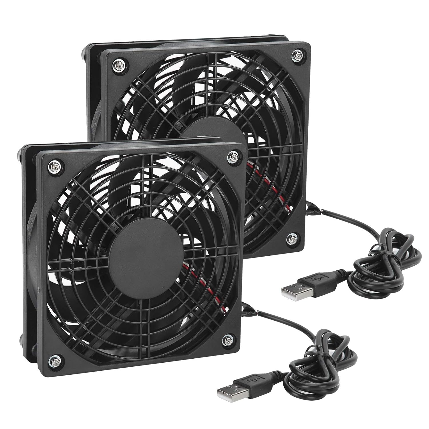 Computer Case Fan – Ultra Silent Quiet Cooling Fan – 5V USB PC Cooler Fan – Long Life Bearing – for Routers, TV Modem – 2 Packs