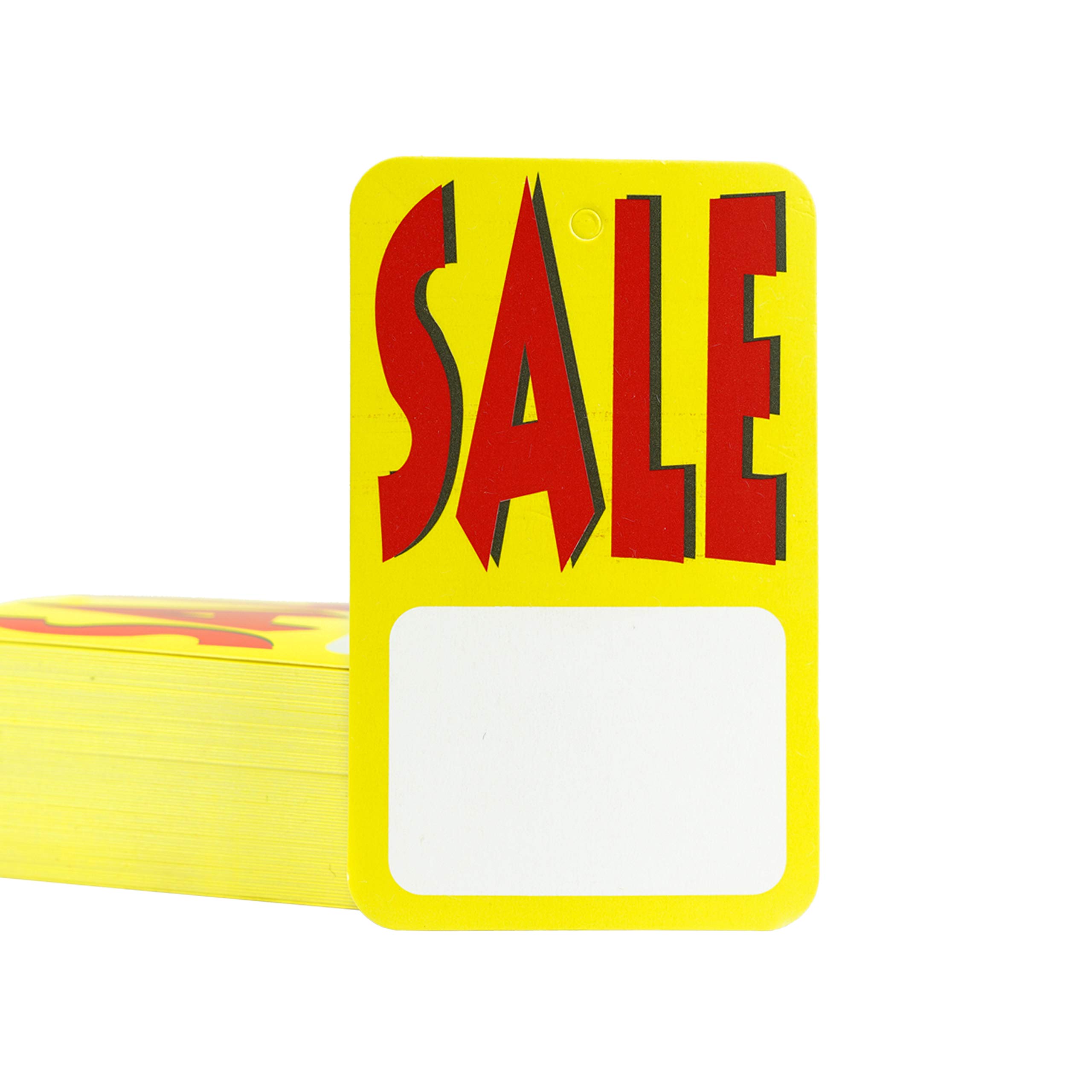 Sale Price Tags Unstrung, Large Red & Yellow & White Retail Labels, 1000 Pc