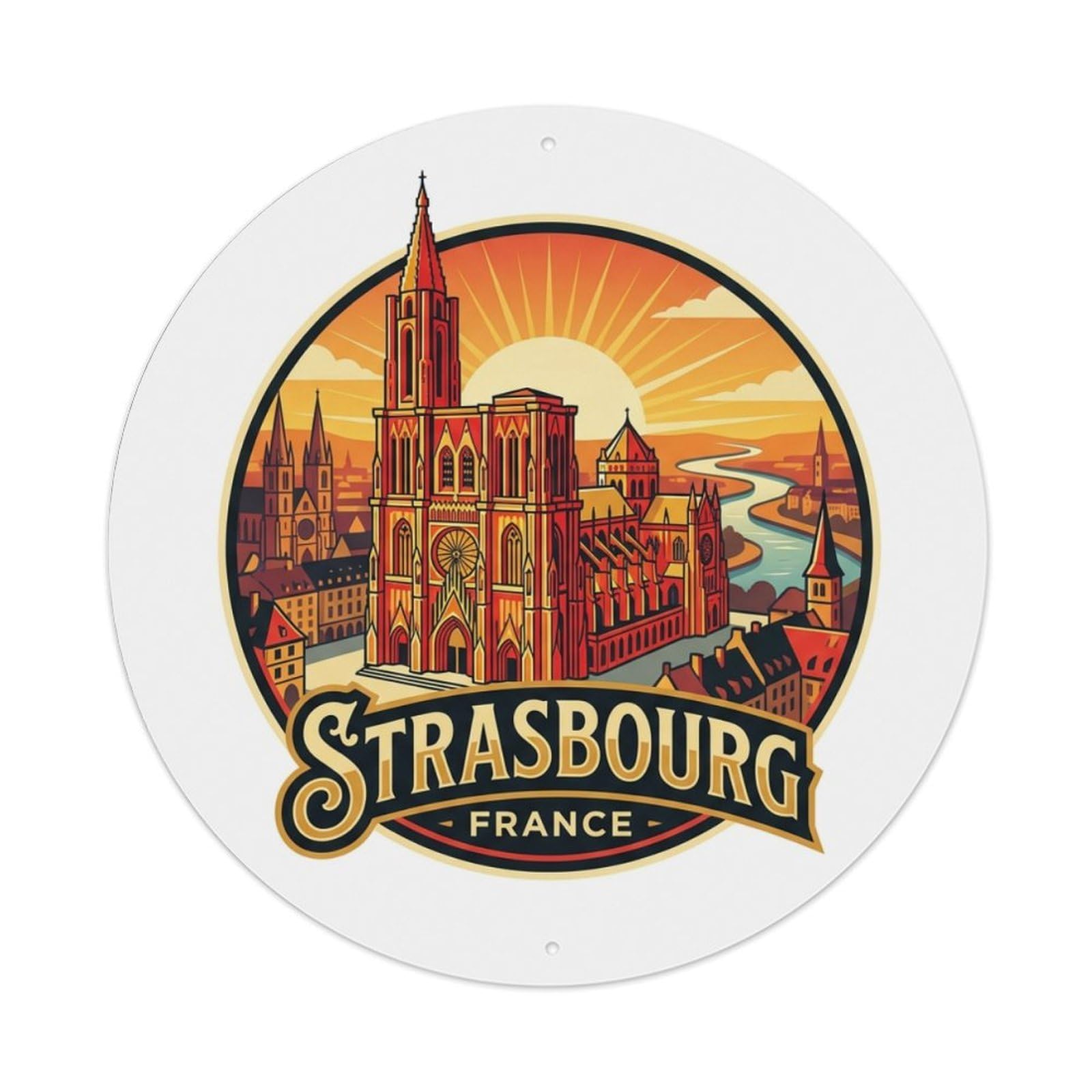 Galvaxio Style Vintage Travel France Strasbourg Metal Tin Sign