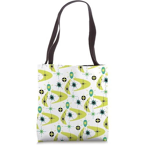 MCM Atomic Starburst Mid-Century Modern Green Black Blue Tote Bag