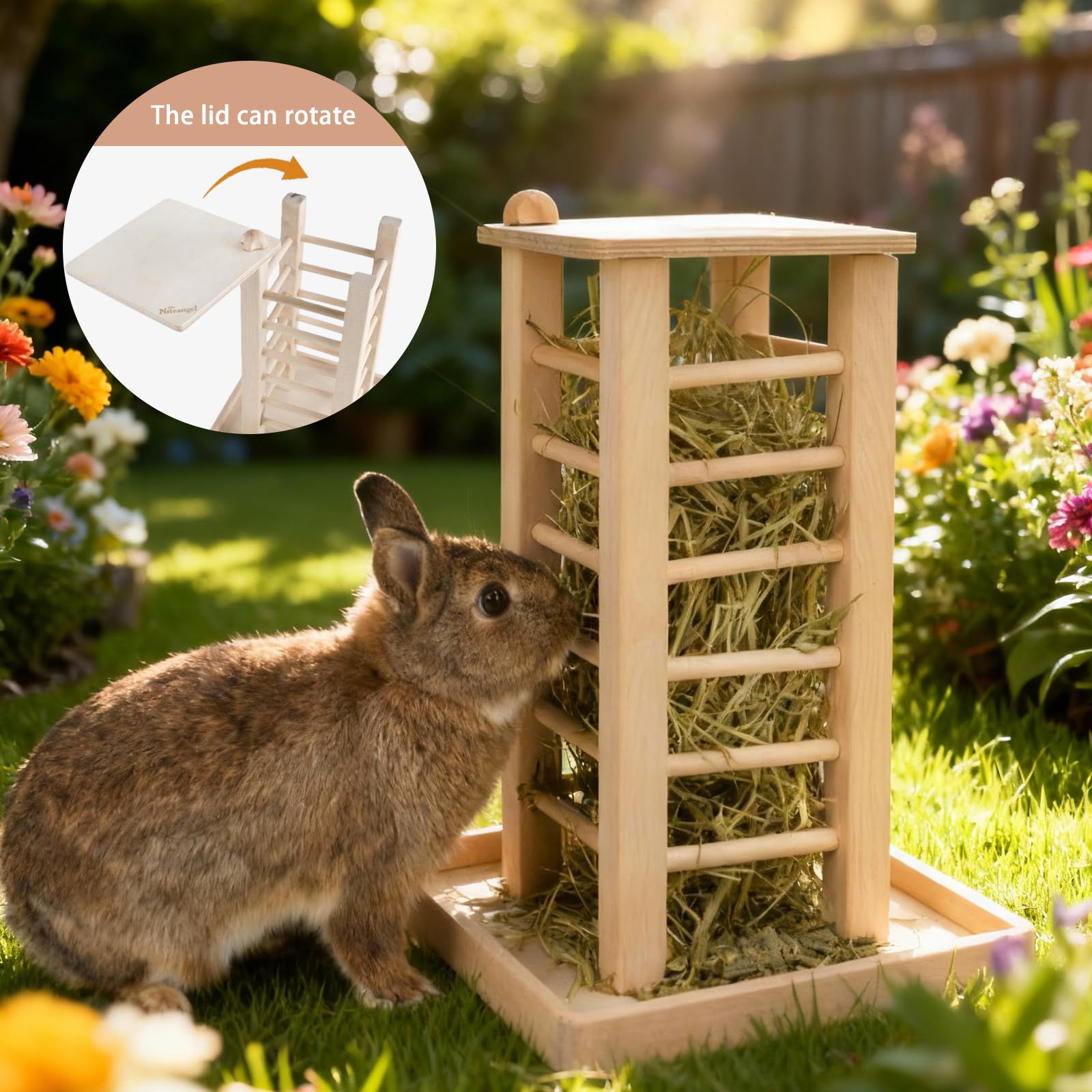 Mangiatoia Per Fienoz Per Conigliz,Portafieno Per Conigli,Porta Di Fieno Di Voniglio Di Grande,Punta Di Fieno Fieno Di Coniglio In Legno Per Piccoli Animali Domestici,Porcellini D'India,Conigli