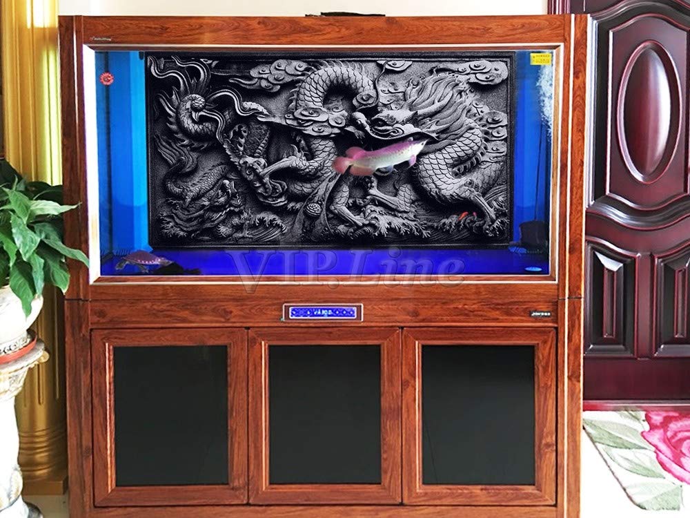 Toile de fond en relief pour aquarium en PVC Motif dragon 213 x 76 cm