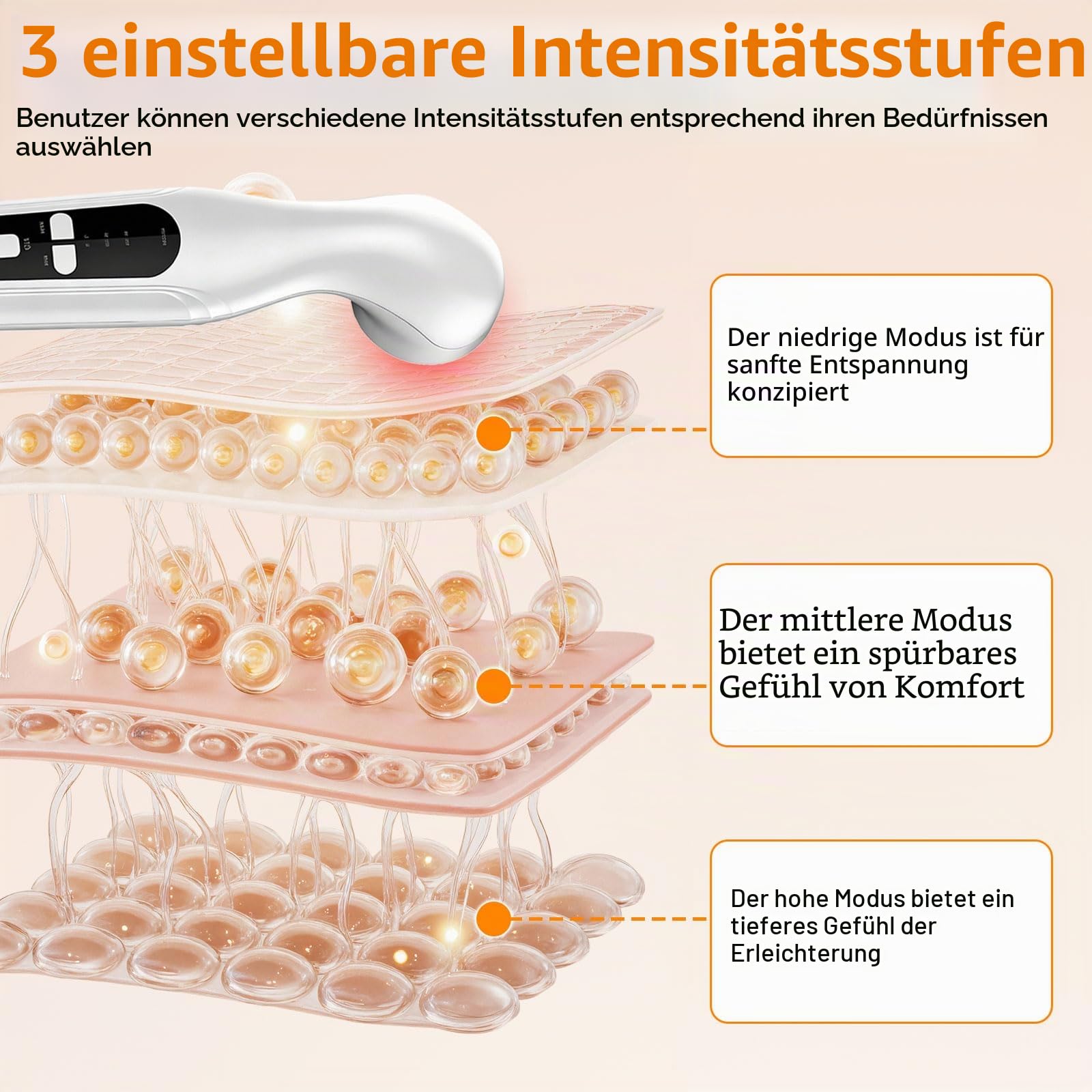 Tragbares Ultraschallgerät für Zuhause, Ultraschall Massagegerät mit 3 Geschwindigkeitsstufen, 15 Minuten Zeitmessung, Konstant 42 °C, Schallwellengerät für Lindert Schmerzen Muskulären Verletzungen