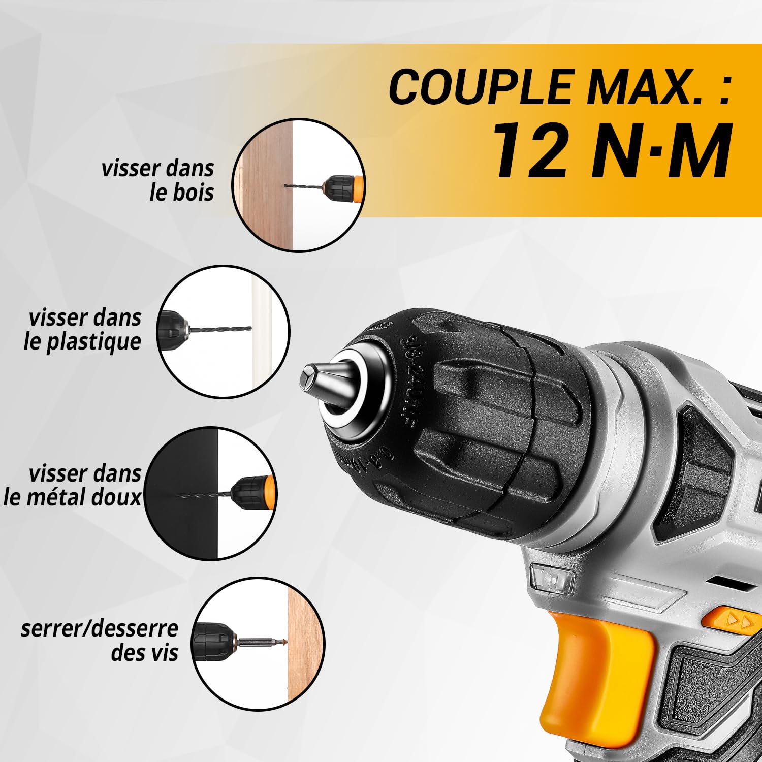 DEKO Caisse a Outil avec Perceuse Visseuse Multifonction Sans Fil 8V, 126 Pièces Malette Outils complete, Ensemble d'Outils avec Perceusepour Réparation, Entretien et Travail