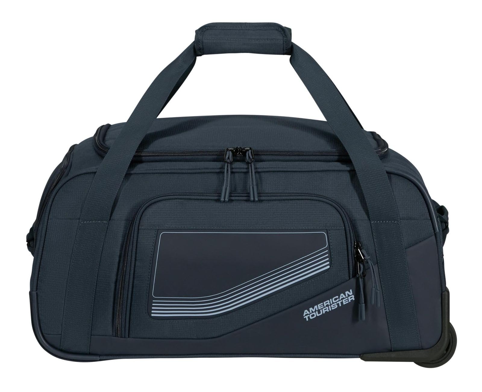 American Tourister City Racer - Reisetasche mit Rollen 55 cm, 50 L - Handgepäck mit viel Stauraum und Schuhfach - Wasserabweisend, Smart Sleeve, Robust - Blau (Navy)