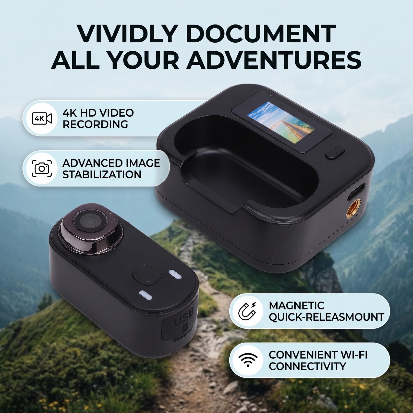 Mini Fotocamera 4K, Fotocamera Ad Azione Magnetica
