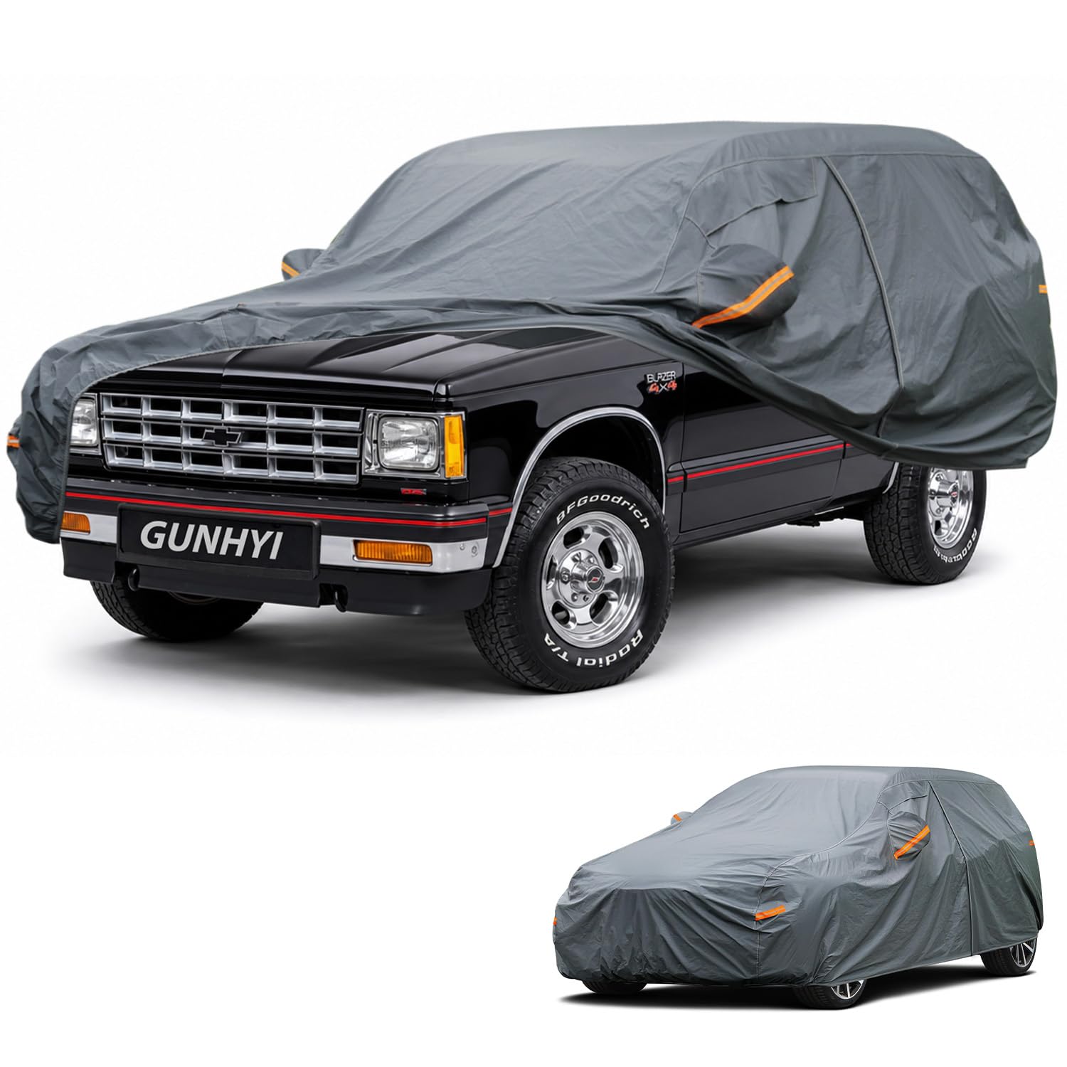 GUNHYI Premium Car Cover Custom Fit Chevrolet Blazer S10, 16 Layers Heavy Duty Car Cover Waterproof All Weather with Zipper Door for Sun Rain Snow Dust Uv Protection