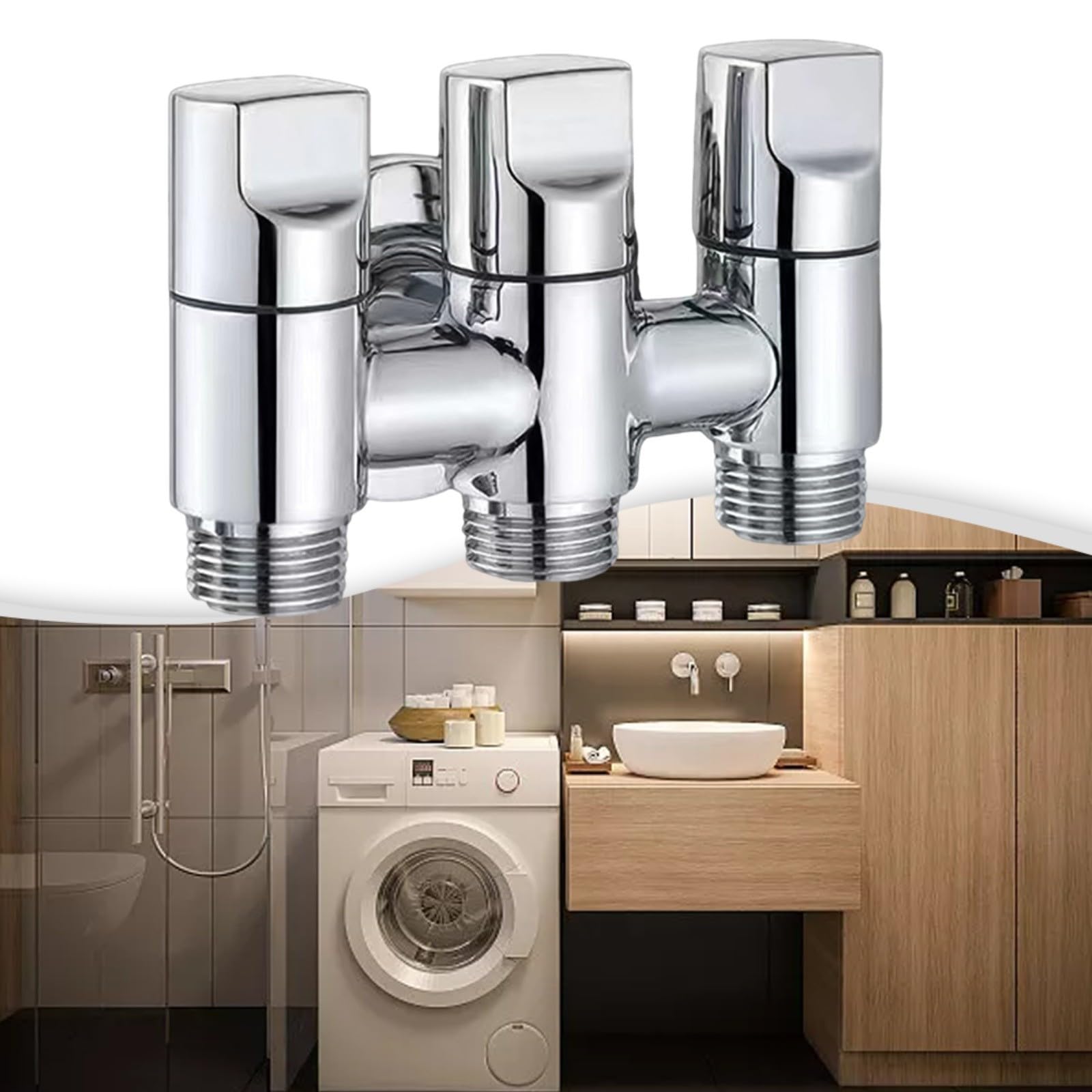 Valvola Deviatrice Acqua 1 Ingresso 3 Uscite - In Ottone Per Lavatrice, Lavastoviglie, Doccia - Foto 6