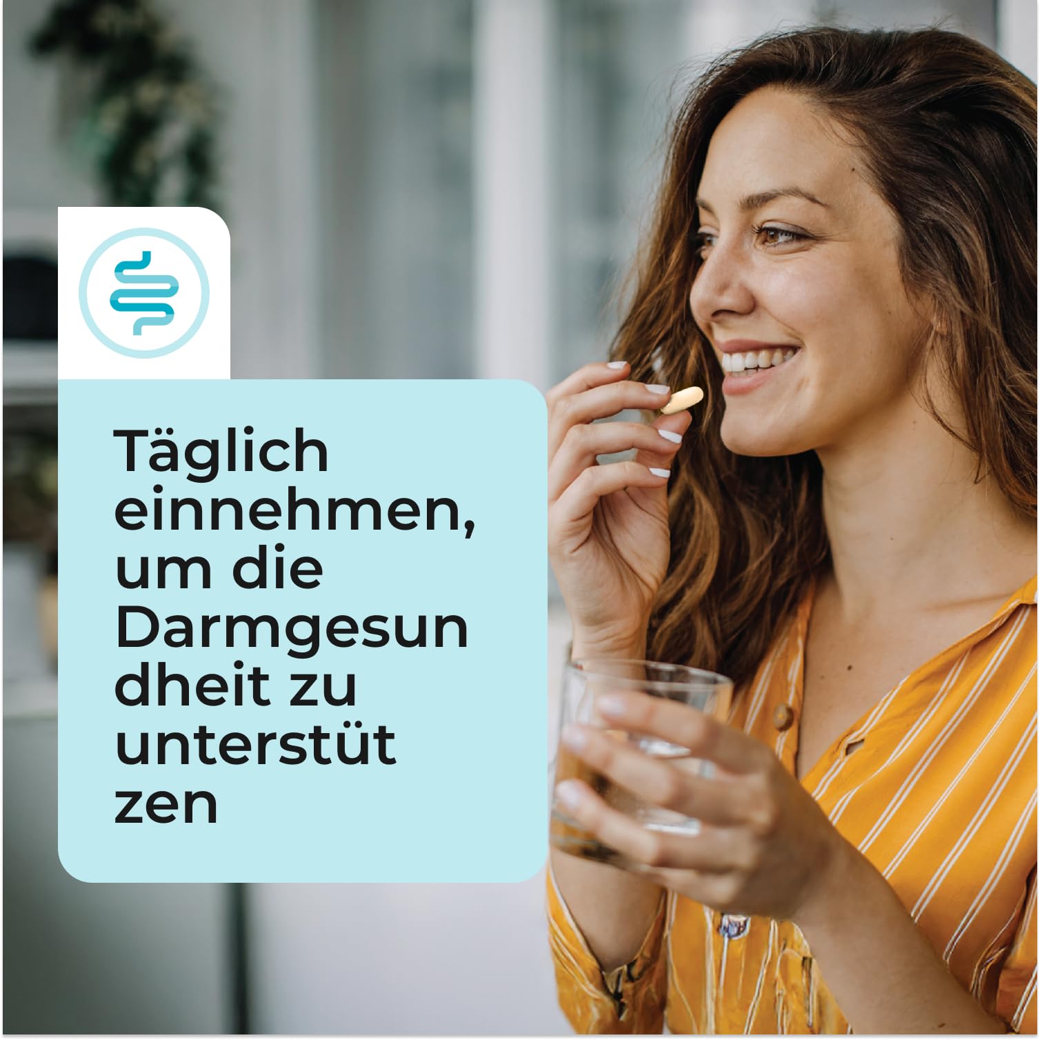Alflorex Probiotikum für Darmgesundheit & Darmflora - Bifidobacterium longum 35624 (klinisch geprüft) + Calcium - 30 vegane Kapseln - 1x täglich - keine Kühlung nötig