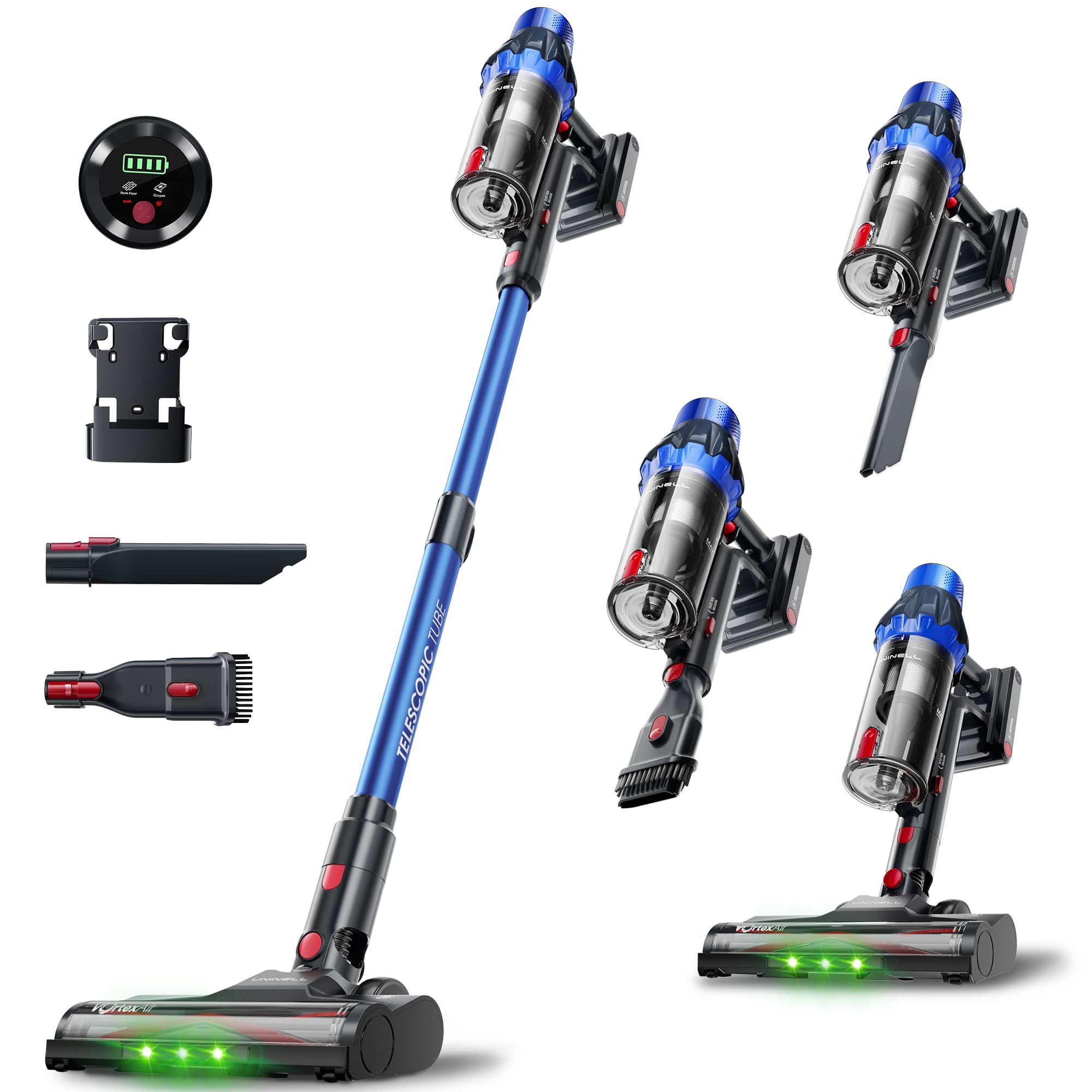 UNINELL HOME Akku Staubsauger Kabellos 45Kpa/500W/55min mit LED-Screen