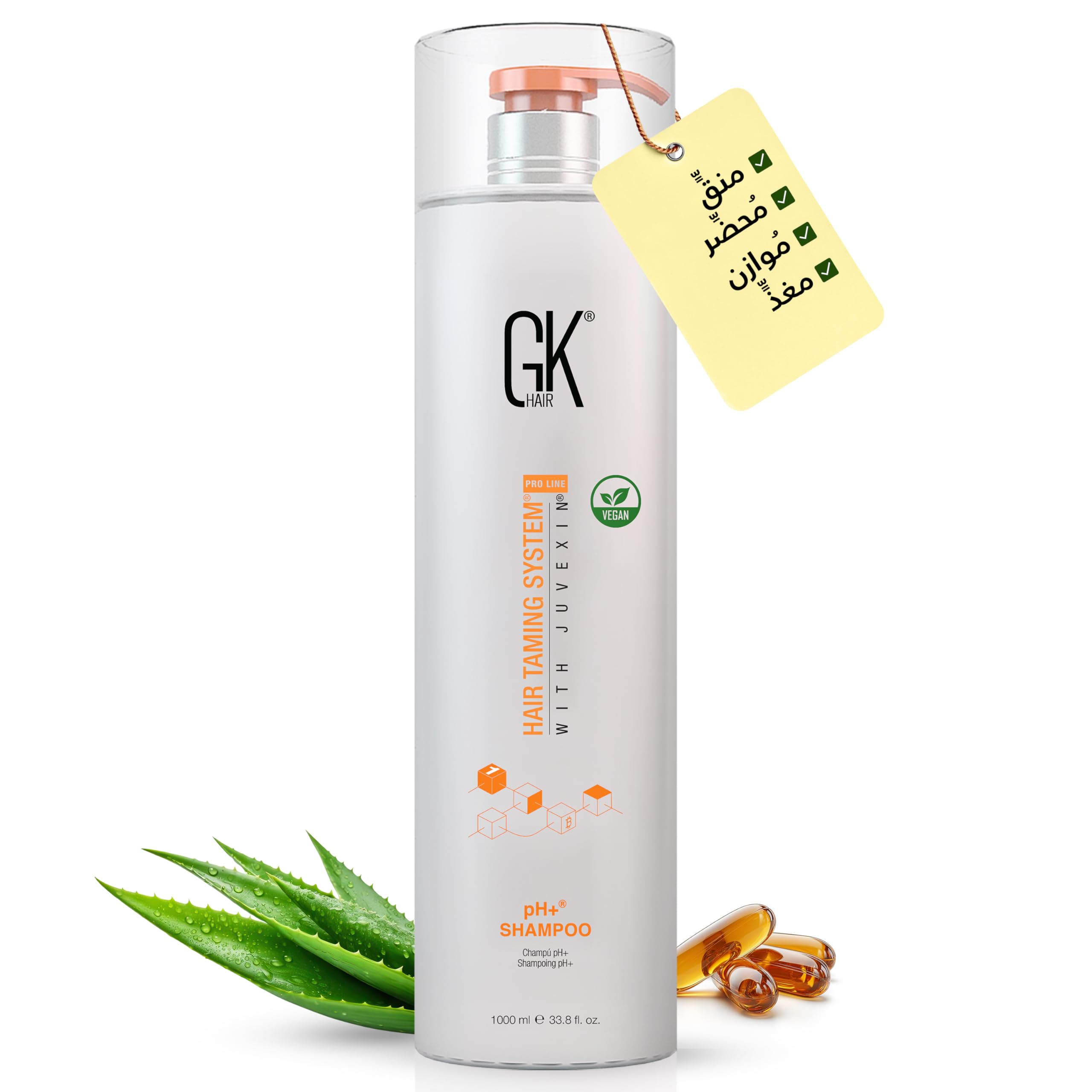 GK HAIR Global Keratin pH+ Pre-Treatment Clarifying Shampoo (1000ml) For Preps Hair Deep Cleansing,Removes Impurities -With Aloe Vera, Vitamins & Natural Oils All Hair Types Men and Women