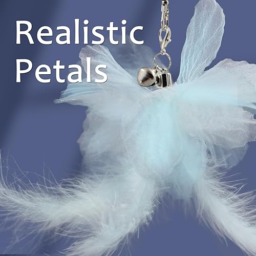 Miniatura 2 de SONGWAY Juguetes de varita para gatos de interior, juego de juguetes para gatos con varita retráctil y 6 recambios de juguete de plumas de hada,